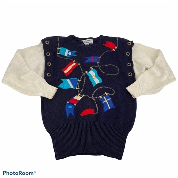 BONNIE BOERER RARE Vintage Nautical Yachting Sweater Size S NEW - Picture 5 of 11